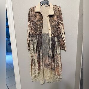 Origami by Vivian Elegant Long Sleeve Crochet and Lace Sweater